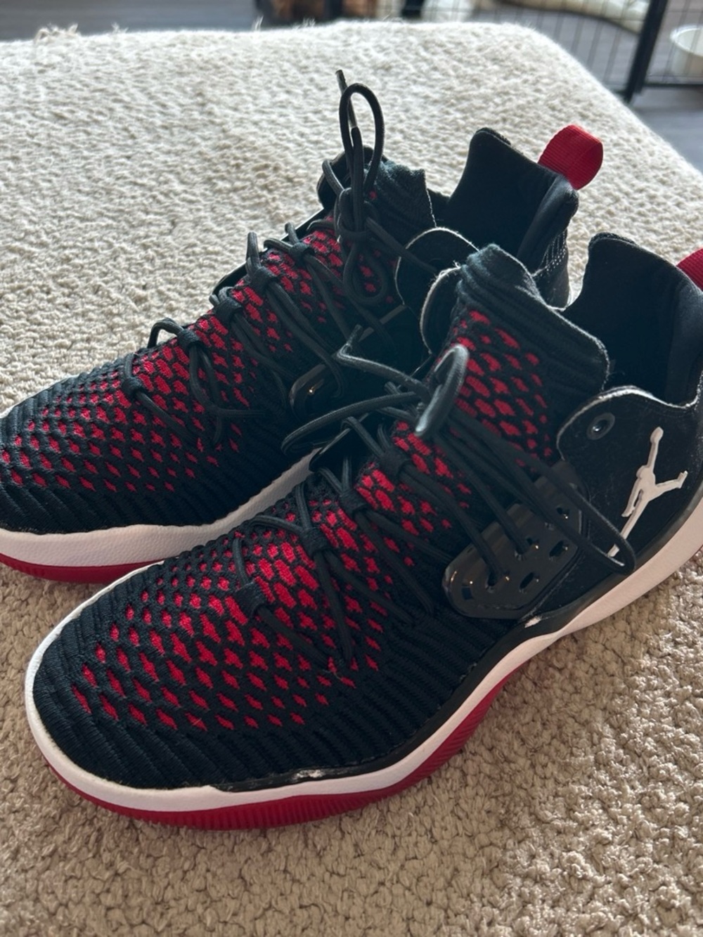 Jordan Kids Red & Black High-Top Sneakers